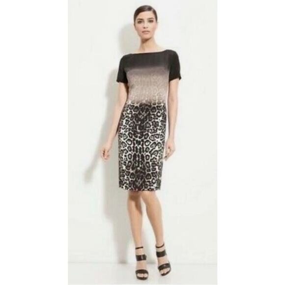 St. John Dress Women’s 8 Silk Ombré Leopard Chic Luxury Evening Old Money - Picture 1 of 12